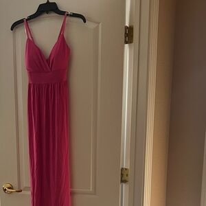 Planet Gold Fuchsia Spaghetti-Strap Maxi Dress